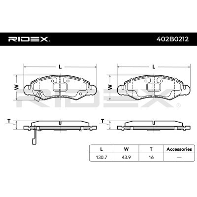 Brake Pads Set RIDEX 402B0212 402B0212 - photo 5