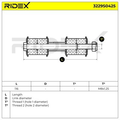 Stabilizer Link RIDEX 3229S0425 3229S0425 - photo 6