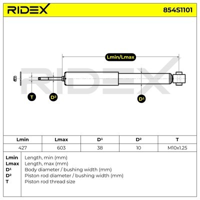 Shock Absorber RIDEX 854S1101 854S1101 - photo 7