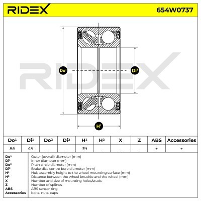 Wheel Bearing RIDEX 654W0737 654W0737 - photo 6