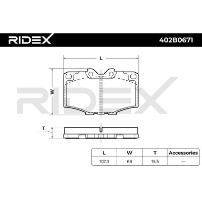 Brake Pads Set RIDEX 402B0671 402B0671 - photo 7