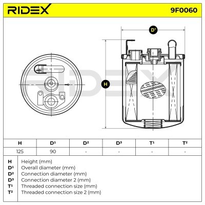 Fuel Filter RIDEX 9F0060 9F0060 - photo 3