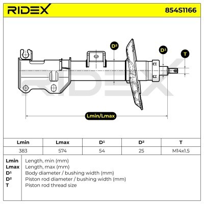 Shock Absorber RIDEX 854S1166 854S1166 - photo 7