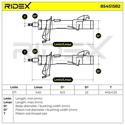 Shock Absorber RIDEX 854S1582 854S1582 - photo 4