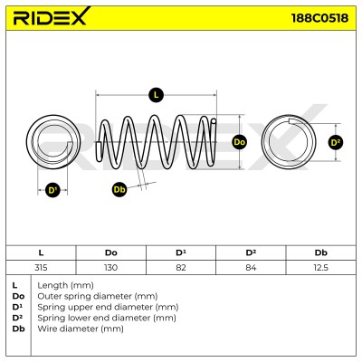 Suspension Spring RIDEX 188C0518 188C0518 - photo 5