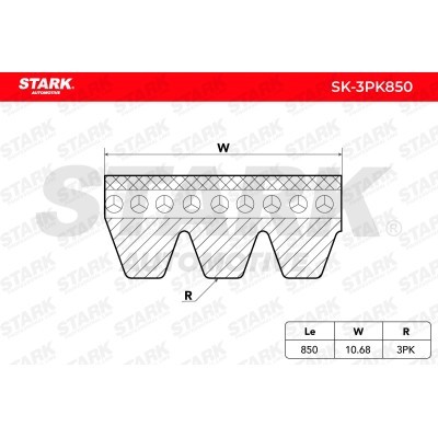 V-Ribbed Belt Stark SK-3PK850 SK-3PK850 - photo 5