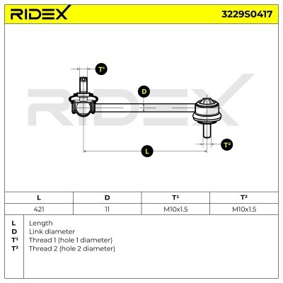 Stabilizer Link RIDEX 3229S0417 3229S0417 - photo 5