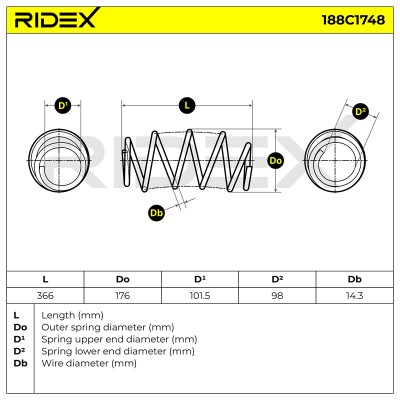 Suspension Spring RIDEX 188C1748 188C1748 - photo 4