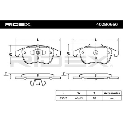 Brake Pads Set RIDEX 402B0660 402B0660 - photo 3