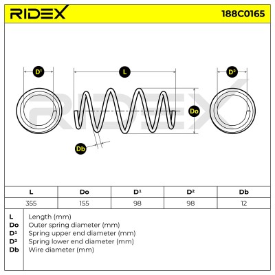 Suspension Spring RIDEX 188C0165 188C0165 - photo 5