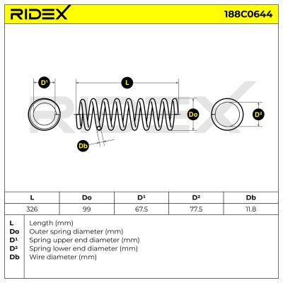Suspension Spring RIDEX 188C0644 188C0644 - photo 6