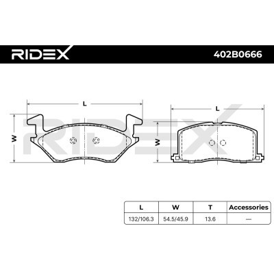 Brake Pads Set RIDEX 402B0666 402B0666 - photo 4