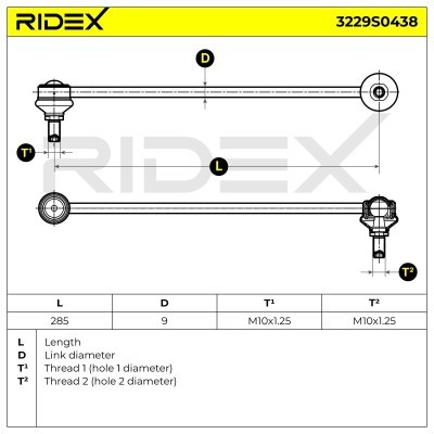 Stabilizer Link RIDEX 3229S0438 3229S0438 - photo 5