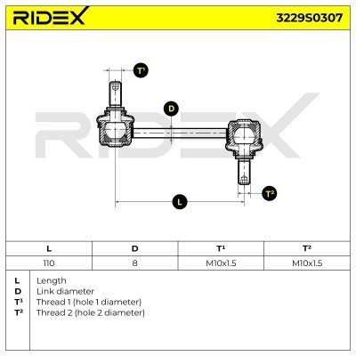 Stabilizer Link RIDEX 3229S0307 3229S0307 - photo 5