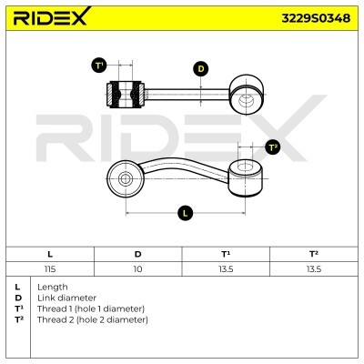 Stabilizer Link RIDEX 3229S0348 3229S0348 - photo 6