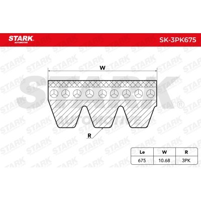 V-Ribbed Belt Stark SK-3PK675 SK-3PK675 - photo 4