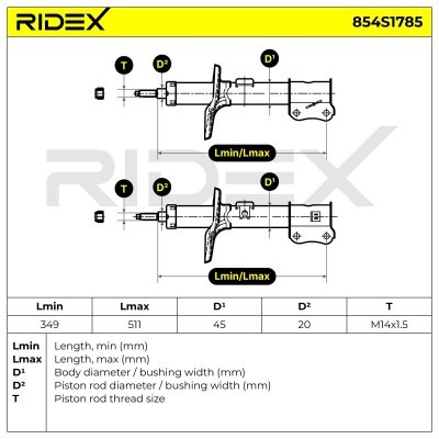 Shock Absorber RIDEX 854S1785 854S1785 - photo 4