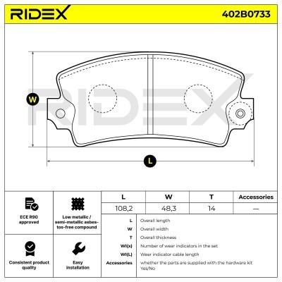 Brake Pads Set RIDEX 402B0733 402B0733 - photo 6