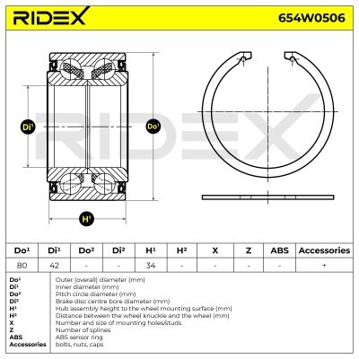 Wheel Bearing RIDEX 654W0506 654W0506 - photo 3
