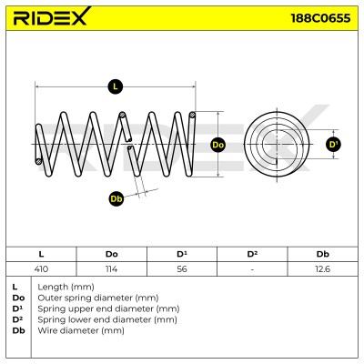 Suspension Spring RIDEX 188C0655 188C0655 - photo 5