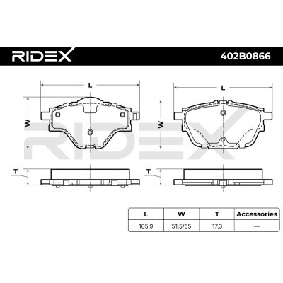 Brake Pads Set RIDEX 402B0866 402B0866 - photo 7