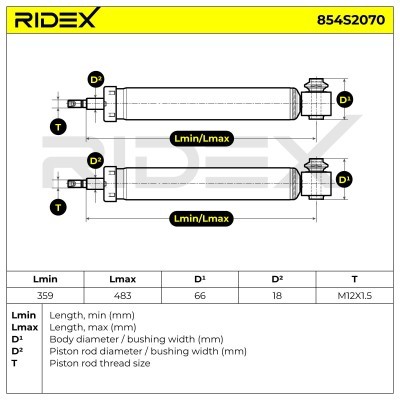 Shock Absorber RIDEX 854S2070 854S2070 - photo 3
