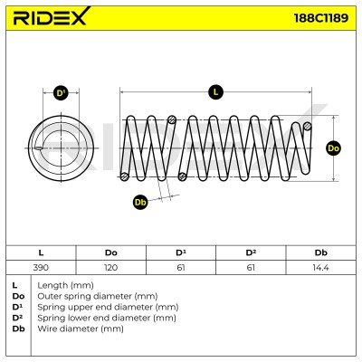 Suspension Spring RIDEX 188C1189 188C1189 - photo 5