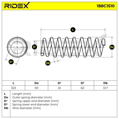 Suspension Spring RIDEX 188C1510 188C1510 - photo 4