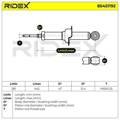 Shock Absorber RIDEX 854S1192 854S1192 - photo 6