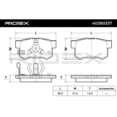 Brake Pads Set RIDEX 402B0337 402B0337 - photo 7