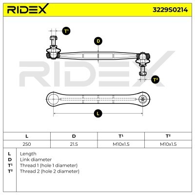 Stabilizer Link RIDEX 3229S0214 3229S0214 - photo 3