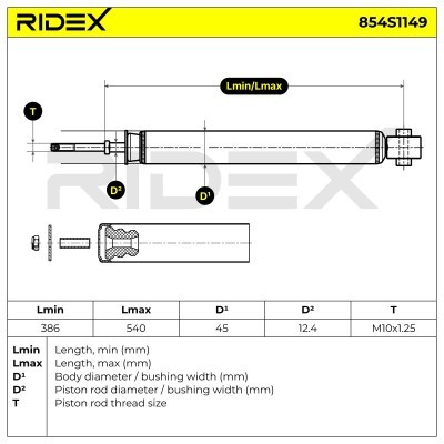 Shock Absorber RIDEX 854S1149 854S1149 - photo 4