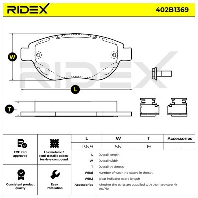 Brake Pads Set RIDEX 402B1369 402B1369 - photo 9