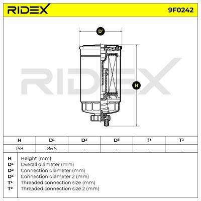 Fuel Filter RIDEX 9F0242 9F0242 - photo 5
