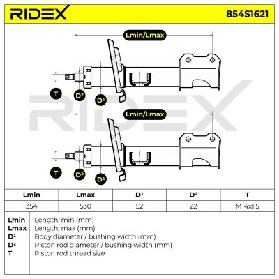Shock Absorber RIDEX 854S1621 854S1621 - photo 4