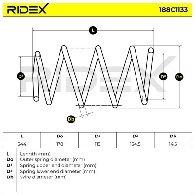 Suspension Spring RIDEX 188C1133 188C1133 - photo 4