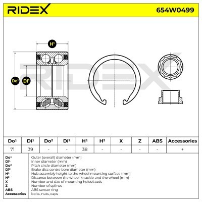 Wheel Bearing RIDEX 654W0499 654W0499 - photo 3
