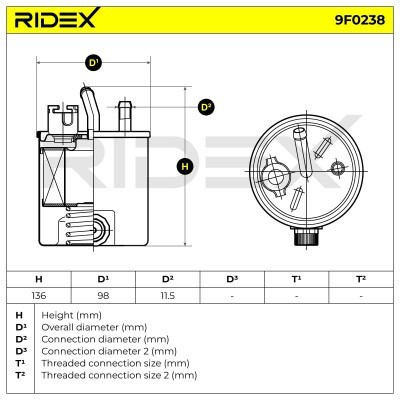 Fuel Filter RIDEX 9F0238 9F0238 - photo 7