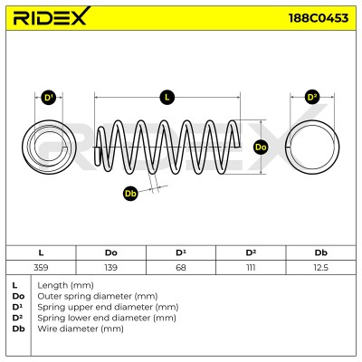 Suspension Spring RIDEX 188C0453 188C0453 - photo 5