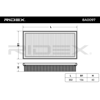 Air Filter RIDEX 8A0097 8A0097 - photo 3