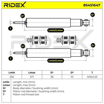 Shock Absorber RIDEX 854S1647 854S1647 - photo 4