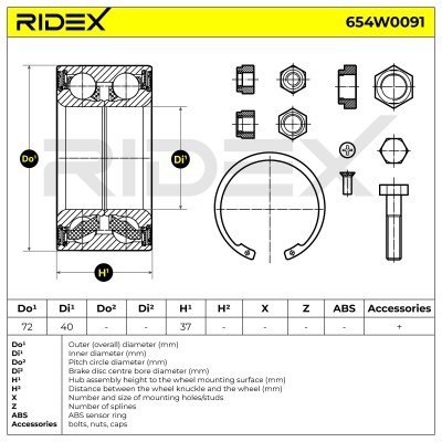 Wheel Bearing RIDEX 654W0091 654W0091 - photo 5