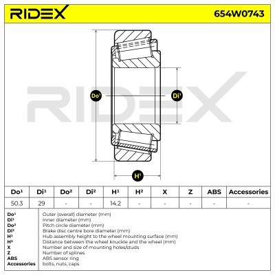 Wheel Bearing RIDEX 654W0743 654W0743 - photo 6