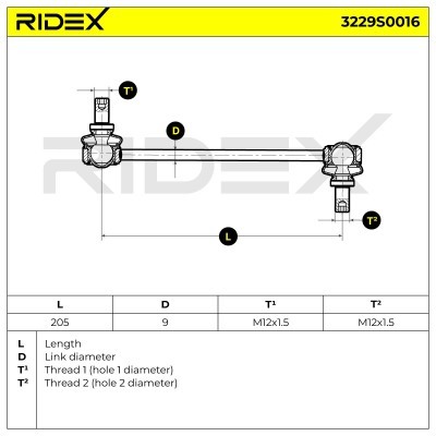 Stabilizer Link RIDEX 3229S0016 3229S0016 - photo 3
