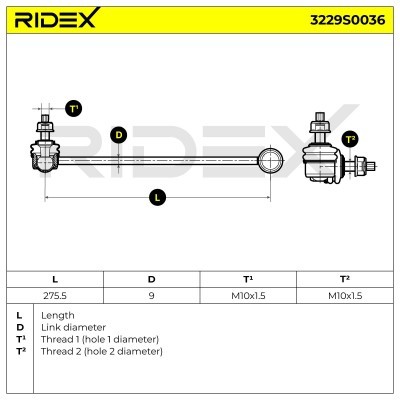 Stabilizer Link RIDEX 3229S0036 3229S0036 - photo 3