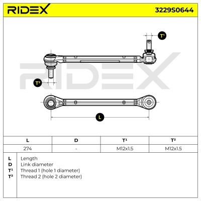 Stabilizer Link RIDEX 3229S0644 3229S0644 - photo 5