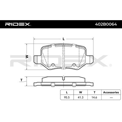 Brake Pads Set RIDEX 402B0064 402B0064 - photo 3