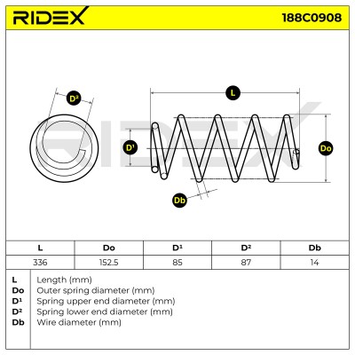 Suspension Spring RIDEX 188C0908 188C0908 - photo 5