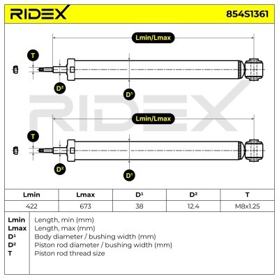 Shock Absorber RIDEX 854S1361 854S1361 - photo 4
