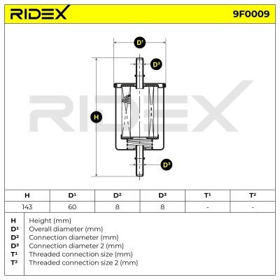 Fuel Filter RIDEX 9F0009 9F0009 - photo 8